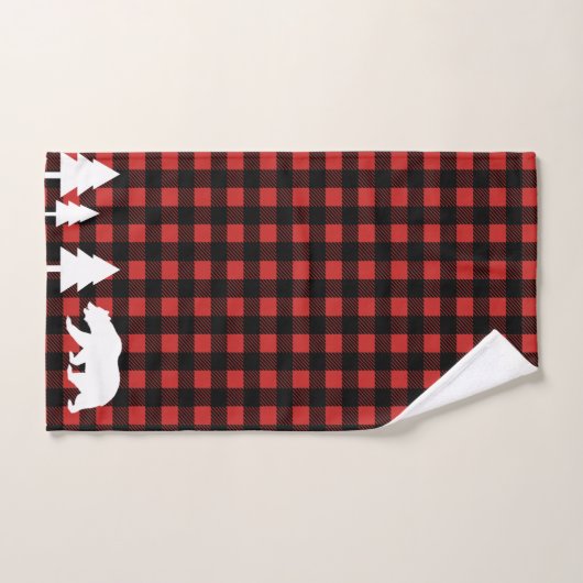 Rustige Beer Rood en zwart buffel Bad Handdoek (Handdoek)