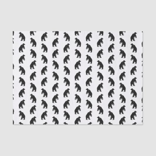 Rustige Beer Silhouettes CUSTOM-ACHTERGRONDKLEUR Tissuepapier (Voorkant)