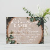 Rustige begroeiing & houten plak oefen diner kaart (Staand voorkant)