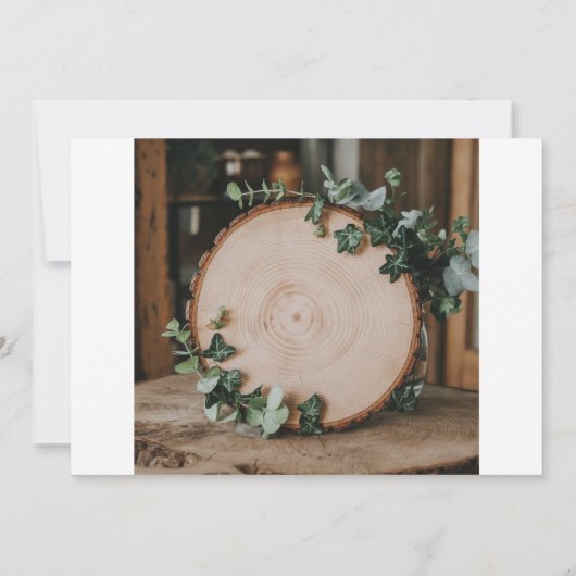 Rustige begroeiing & houten plak oefen diner kaart (Achterkant)