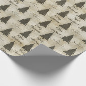 Rustige Beige Groene Kerstbomen Naam Cadeaupapier (Hoek)