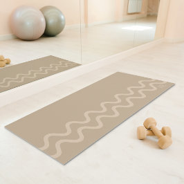 Rustige Beige Moderne Minimalistische Golvende Lij Yogamat