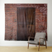 Rustige belichte achtergrond rode stenen houten de wandkleed (In Situ (horizontaal))