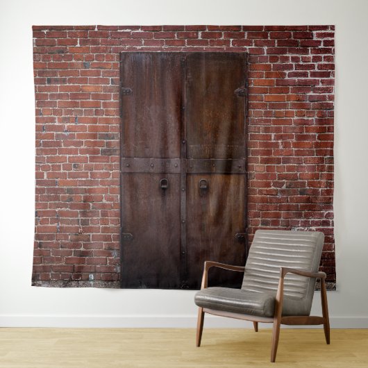 Rustige belichte achtergrond rode stenen houten de wandkleed (In Situ (horizontaal))