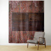 Rustige belichte achtergrond rode stenen houten de wandkleed (In situ)