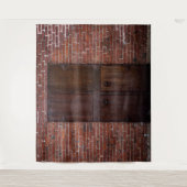 Rustige belichte achtergrond rode stenen houten de wandkleed (Voorkant)