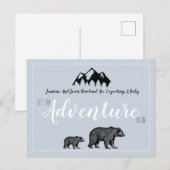Rustige Beren Adventure wacht op zwangerschap Aankondigingskaart (Voorkant / Achterkant)