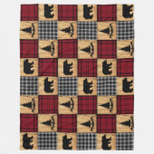 Rustige Beren bomen Hout Buffalo Check Red Black Fleece Deken (Voorkant)