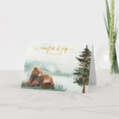 Rustige Beren Kerstmis Feestdagen Kaart (Voorkant)