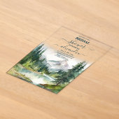 Rustige Berg Bruiloftsborrel Acryl Uitnodigingen (Laagn)