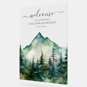 Rustige Berg Forest Evergreen Tree Wedding Acryl Bord (Hoek)