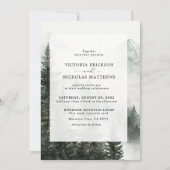 Rustige Berg Forest Evergreen Tree Wedding Kaart (Voorkant)