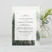 Rustige Berg Forest Evergreen Tree Wedding Kaart (Staand voorkant)