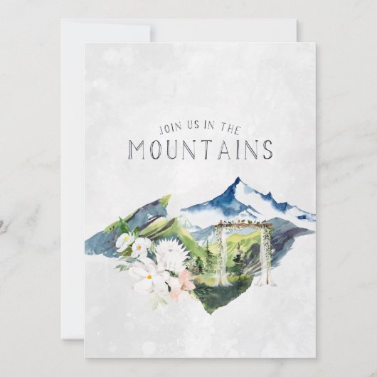 Rustige Berg Forest Evergreen Tree Wedding Kaart (Achterkant)