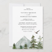 Rustige Berg Forest Evergreen Tree Wedding Kaart (Voorkant)