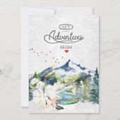 Rustige Berg Forest Evergreen Tree Wedding Kaart (Achterkant)