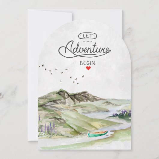 Rustige Berg Forest Evergreen Tree Wedding Kaart (Achterkant)