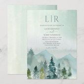 Rustige Berg Forest Evergreen Tree Wedding Kaart (Voorkant / Achterkant)