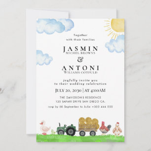 Rustige Berg Forest Evergreen Tree Wedding Kaart