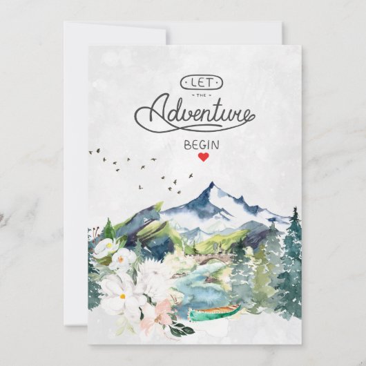 Rustige Berg Forest Evergreen Tree Wedding Kaart (Achterkant)