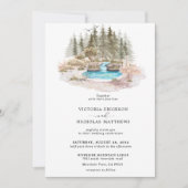 Rustige Berg Forest Evergreen Tree Wedding Kaart (Voorkant)