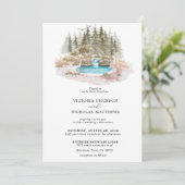 Rustige Berg Forest Evergreen Tree Wedding Kaart (Staand voorkant)