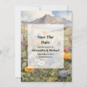 Rustige Berg Forest Evergreen Tree Wedding Save The Date (Voorkant)