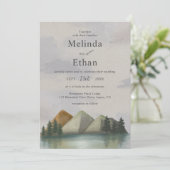 Rustige Berg & Meer Evergroene Trouw  Kaart (Staand voorkant)