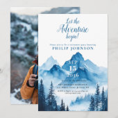 Rustige bergavonturen-pensioneringsfeestfoto kaart (Voorkant / Achterkant)