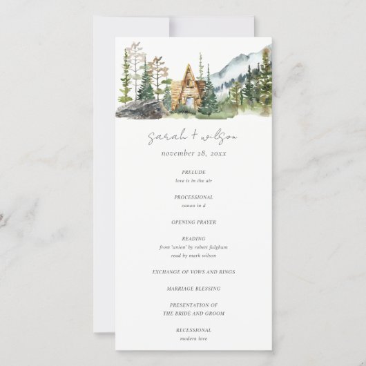 Rustige bergbekkenkool bedankkaart (Voorkant)