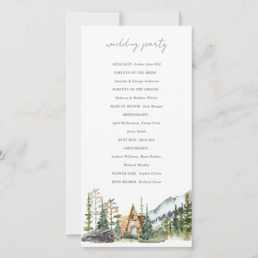 Rustige bergbekkenkool bedankkaart (Achterkant)