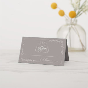 Rustige bergen Amethyst Wedding Plaatskaartje