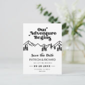 Rustige bergen buitenshuis, die de datum bewaren briefkaart (Staand voorkant)