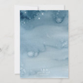 Rustige bergen Donkerblauwe Waterverf Save The Date (Achterkant)