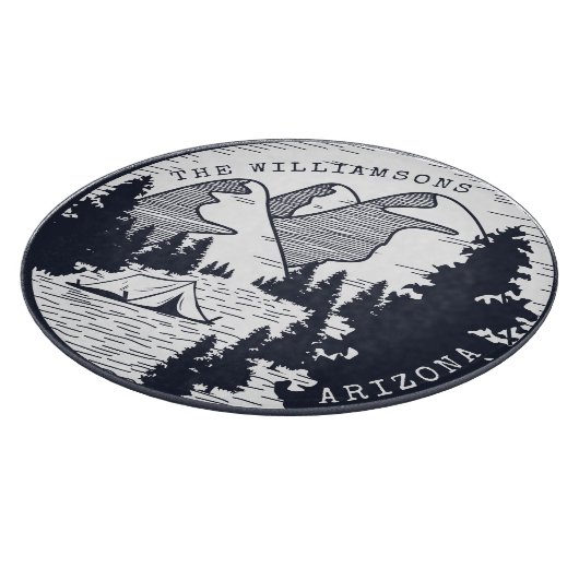 Rustige bergen en Forest Navy Blue op maat Snijplank (Hoek)