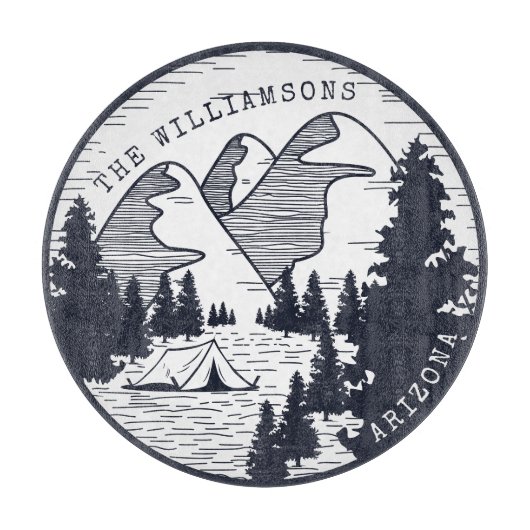 Rustige bergen en Forest Navy Blue op maat Snijplank (Voorkant)