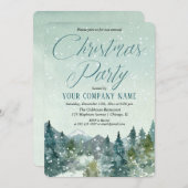 Rustige bergen en sneeuwbedrijf kerstfeest kaart (Voorkant / Achterkant)