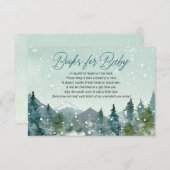 Rustige bergen en sneeuwwinterboeken voor baby en informatiekaartje (Voorkant / Achterkant)