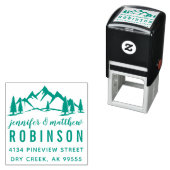 Rustige bergen en trouwe weddenschappen  zelfinktende stempel (In situ)