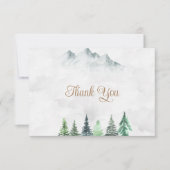 Rustige bergen en Waterverf-bruiloft Bedankkaart (Voorkant)