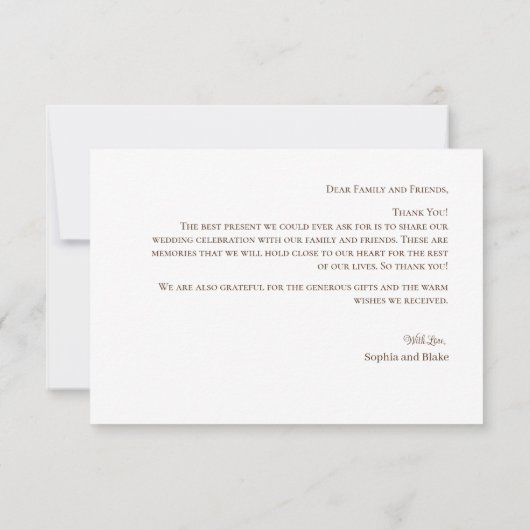 Rustige bergen en Waterverf-bruiloft Bedankkaart (Achterkant)