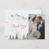 Rustige bergen en Waterverf van bossen Bedankkaart (Voorkant)