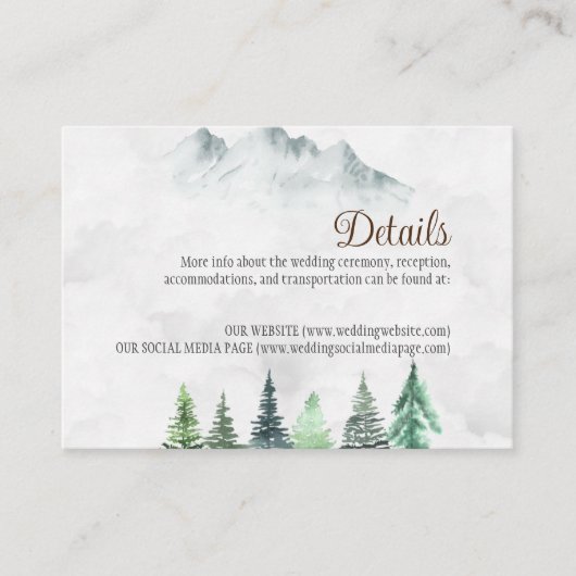Rustige bergen en Waterverf van bossen Informatiekaartje (Voorkant)