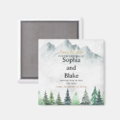 Rustige bergen en Waterverf van het bos sparen de Magneet (Voorkant / Achterkant)