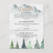 Rustige bergen en woudbruiloft voor Waterverf Informatiekaartje (Voorkant)