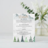 Rustige bergen en woudbruiloft voor Waterverf Informatiekaartje (Staand voorkant)