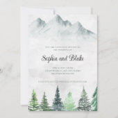 Rustige bergen en woudbruiloft voor Waterverf Kaart (Voorkant)