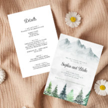 Rustige bergen en woudbruiloft voor Waterverf