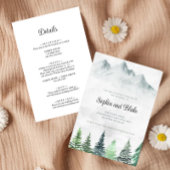 Rustige bergen en woudbruiloft voor Waterverf Kaart