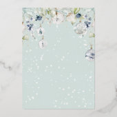 Rustige bergen Evergreen Waterverf Wedding Folie Uitnodiging (Achterkant)